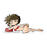 cartoon woman posing in underwear N4