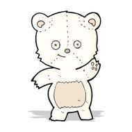cartoon waving polar bear N15