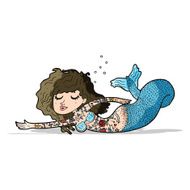 cartoon mermaid covered in tattoos N4