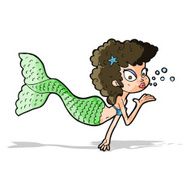 cartoon mermaid blowing kiss N4