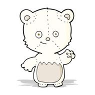cartoon little polar bear waving N2