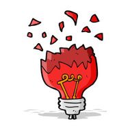 cartoon red light bulb exploding N3
