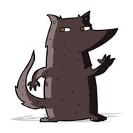cartoon wolf waving N3