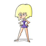 cartoon angry woman in dress N4