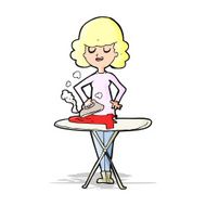 cartoon woman ironing N3