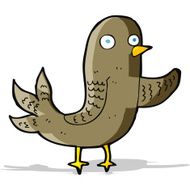 cartoon waving bird N7