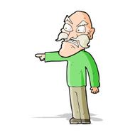 cartoon furious old man N8