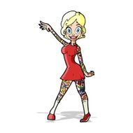 cartoon woman with tattoos N7