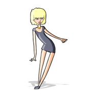 cartoon woman in dress leaning N4