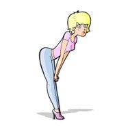 cartoon woman looking at something N4