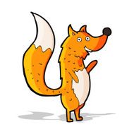 cartoon waving fox N4