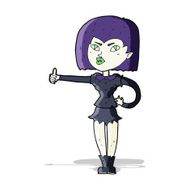 cartoon vampire girl giving thumbs up N4