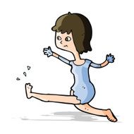 cartoon happy woman kicking N4