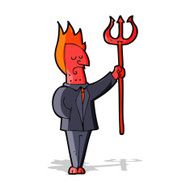 Cartoon Devil With Pitchfork N13