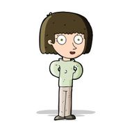 cartoon staring woman N13
