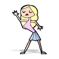 cartoon woman dancing N11