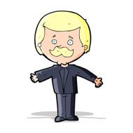 cartoon mustache man with open arms N4