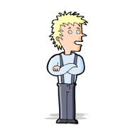 cartoon boy with folded arms N8