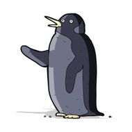 cartoon penguin waving N3
