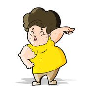 cartoon happy overweight lady N4