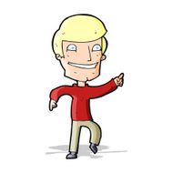 cartoon happy man pointing N22