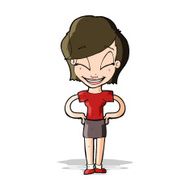 cartoon woman with hands on hips N66
