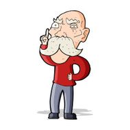 cartoon annoyed old man N21