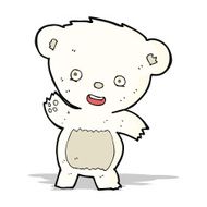 cartoon waving polar bear N17