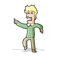 cartoon frightened man pointing N3