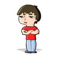 cartoon annoyed boy N12