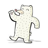 cartoon waving polar bear N18