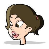 cartoon friendly woman N22
