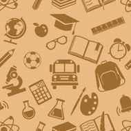 Vector Seamless Pattern of School Symbols Back to N3