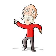 cartoon sad old man pointing N4