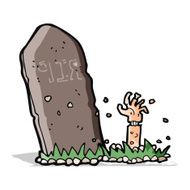 Cartoon Zombie Rising From Grave N14