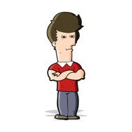 cartoon man with folded arms N12