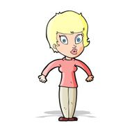 cartoon woman shrugging shoulders N148