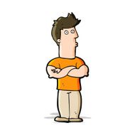 cartoon man with folded arms N13