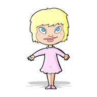 cartoon girl shrugging shoulders N9