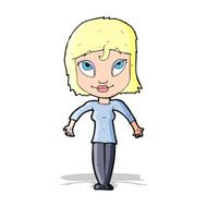 cartoon girl shrugging shoulders N10