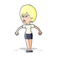 cartoon annoyed woman N65
