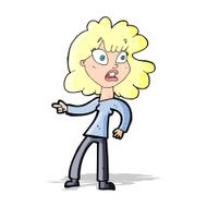 cartoon worried woman pointing N4