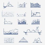 business finance statistics infographics doodle hand drawn elements Concept - N3