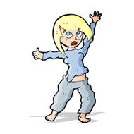 cartoon frightened woman N11