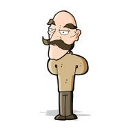 cartoon old man with mustache N10