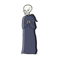 cartoon skeleton in black robe N3