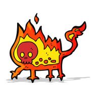 cartoon little fire demon N11