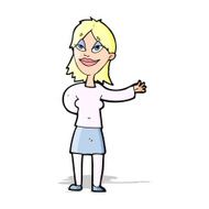 cartoon woman gesturing to show something N7