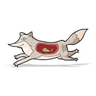 cartoon wolf with mouse in belly N3