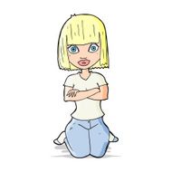 cartoon woman kneeling N4